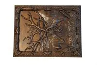 картина резная "схватка оленей" натуральное дерево, 480*375мм банный эксперт