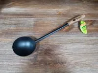 ковш из нержавеющей стали 45 см, чёрный банные штучки