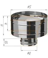 зонт craft нержавеющий (304/0,5 мм), ф115, с ветрозащитой, по воде коричневый ral8017